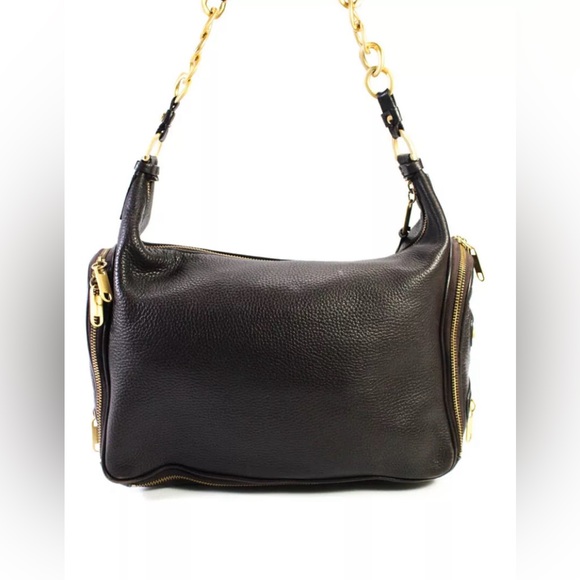 NWOT genuine leather brown pebbles Alexis Hudson Handbag gold toned hardware - Picture 4 of 16